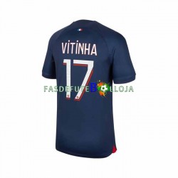 Camisola 1º Equipamento Paris Saint-Germain Vitinha 17 2023-2024 Manga Curta ,Homem