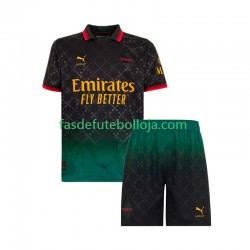 Camisola 4º Equipamento AC Milan 2024-2025 Manga Curta ,Criança
