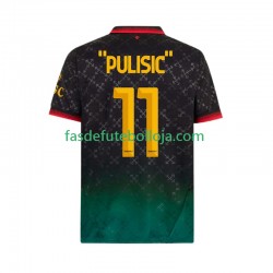 Camisola 4º Equipamento AC Milan Christian Pulisic 11 2024-2025 Manga Curta ,Homem