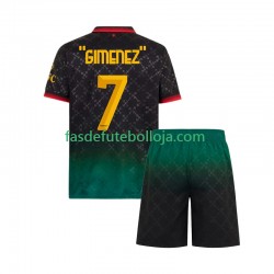Camisola 4º Equipamento AC Milan Santiago Gimenez 7 2024-2025 Manga Curta ,Criança
