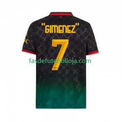 Camisola 4º Equipamento AC Milan Santiago Gimenez 7 2024-2025 Manga Curta ,Homem