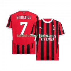 Camisola 1º Equipamento AC Milan Santiago Gimenez 7 2024-2025 Manga Curta ,Homem