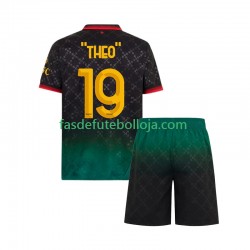 Camisola 4º Equipamento AC Milan THEO 19 2024-2025 Manga Curta ,Criança