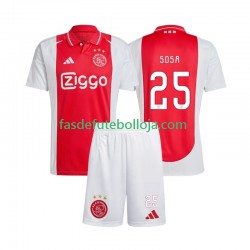 Camisola 1º Equipamento AFC Ajax Wout Weghorst 25 2024-2025 Manga Curta ,Criança