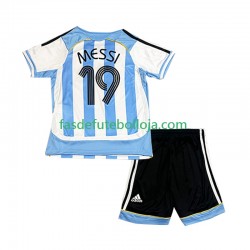 Camisola 1º Equipamento Seleção Argentina Lionel Messi 19 2006 Manga Curta Retro ,Criança