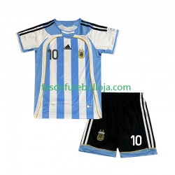 Camisola 1º Equipamento Seleção Argentina Maradona 10 2006 Manga Curta Retro ,Criança