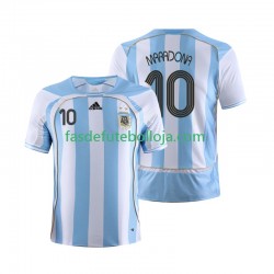 Camisola 1º Equipamento Seleção Argentina Maradona 10 2006 Manga Curta Retro ,Homem