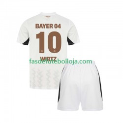 Camisola 2º Equipamento Bayer 04 Leverkusen Florian Wirtz 10 2024-2025 Manga Curta ,Criança