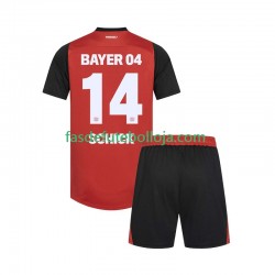 Camisola 1º Equipamento Bayer 04 Leverkusen Patrik Schick 14 2024-2025 Manga Curta ,Criança