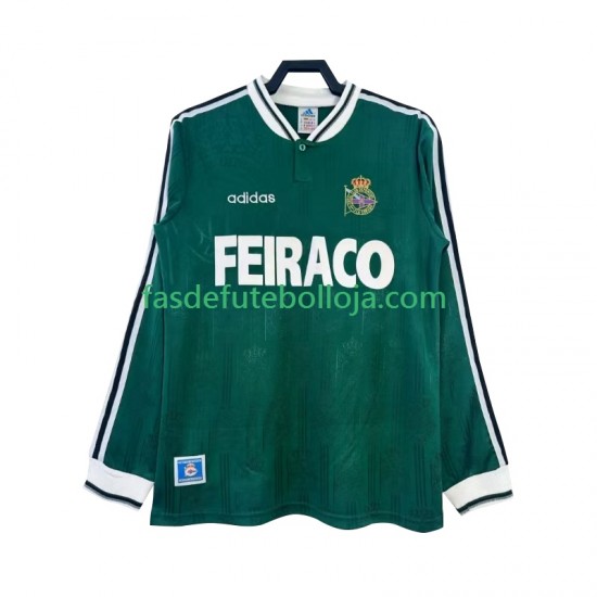 Camisola 2º Equipamento Deportivo de La Coruna 1999 Manga Comprida Retro ,Homem