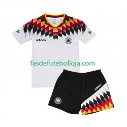 Camisola 1º Equipamento Seleção Alemã 1994 Manga Curta Retro ,Criança