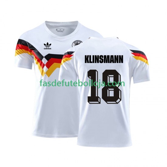 Camisola 1º Equipamento Seleção Alemã Klinsmann 18 1990 Manga Curta Retro ,Homem Camisola 1º Equipamento Seleção Alemã Klinsmann 18 1990 Manga Curta Retro ,Homem
