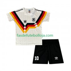 Camisola 1º Equipamento Seleção Alemã Matthaus 10 1990 Manga Curta Retro ,Criança