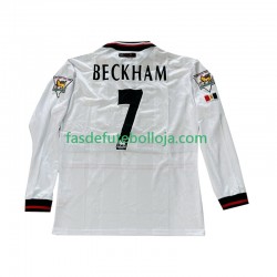 Camisola 2º Equipamento Manchester United Beckham 7 1998 1999 Manga Comprida Retro ,Homem