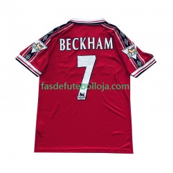 Camisola 1º Equipamento Manchester United Beckham 7 1998 1999 Manga Curta Retro ,Homem