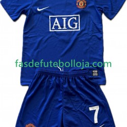 Camisola 3º Equipamento Manchester United Cristiano Ronaldo 7 2009 2008 Manga Curta Retro ,Criança
