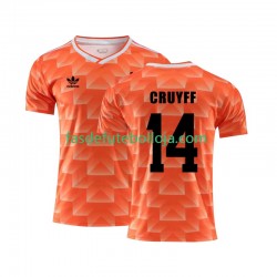 Camisola 1º Equipamento Seleção Neerlandesa Cruyff 14 1988 Manga Curta Retro ,Homem