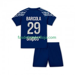 Camisola 4º Equipamento Paris Saint-Germain Bradley Barcola 29 2024-2025 Manga Curta ,Criança