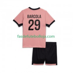Camisola 3º Equipamento Paris Saint-Germain Bradley Barcola 29 2024-2025 Manga Curta ,Criança