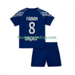 Camisola 4º Equipamento Paris Saint-Germain Fabian 8 2024-2025 Manga Curta ,Criança