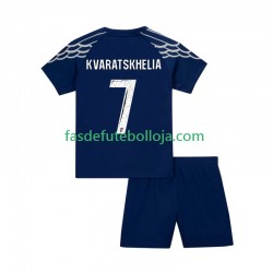 Camisola 4º Equipamento Paris Saint-Germain Khvicha Kvaratskhelia 7 2024-2025 Manga Curta ,Criança
