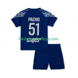 Camisola 4º Equipamento Paris Saint-Germain Pacho 51 2024-2025 Manga Curta ,Criança