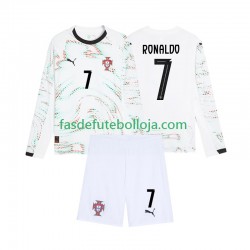 Camisola 2º Equipamento Seleção Portuguesa Cristiano Ronaldo 7 2025 Manga Comprida ,Criança