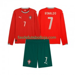 Camisola 1º Equipamento Seleção Portuguesa Crstiano Roanldo 7 2025 Manga Comprida ,Criança