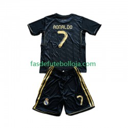 Camisola 2º Equipamento Real Madrid Cristiano Ronaldo 7 2012 2011 Manga Curta Retro ,Criança