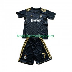 Camisola 2º Equipamento Real Madrid Cristiano Ronaldo 7 2012 2011 Manga Curta Retro ,Criança