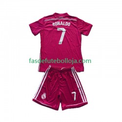 Camisola 2º Equipamento Real Madrid Cristiano Ronaldo 7 2014 2015 Manga Curta Retro ,Criança