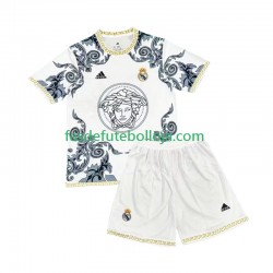 Camisola 1º Equipamento Real Madrid Branco Versace Edition 2024-2025 Manga Curta ,Criança