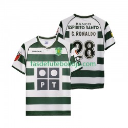 Camisola 1º Equipamento Sporting CP Cristiano Ronaldo 28 2001 2003 Manga Curta Retro ,Homem