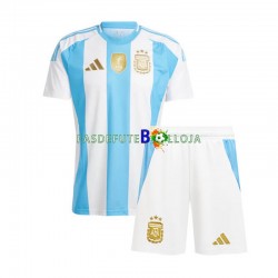 Camisola 1º Equipamento Seleção Argentina Copa America 2024 Manga Curta ,Criança