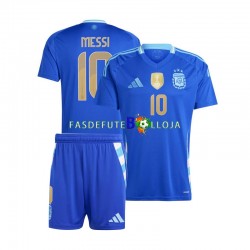 Camisola 2º Equipamento Seleção Argentina Lionel Messi 10 Copa America 2024 Manga Curta ,Criança