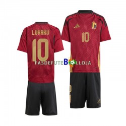 Camisola 1º Equipamento Seleção Belga Romelu Lukaku 10 Euro 2024 Manga Curta ,Criança