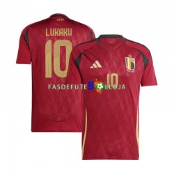 Camisola 1º Equipamento Seleção Belga Romelu Lukaku 10 Euro 2024 Manga Curta ,Homem