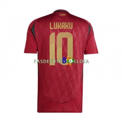 Camisola 1º Equipamento Seleção Belga Romelu Lukaku 10 Euro 2024 Manga Curta ,Homem