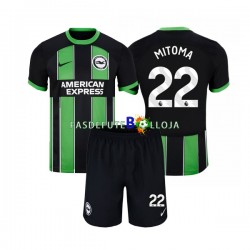 Camisola 2º Equipamento Brighton Hove Albion Mitoma 22 2023-2024 Manga Curta ,Criança