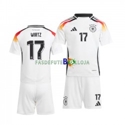 Camisola 1º Equipamento Seleção Alemã Florian Wirtz 17 Euro 2024 Manga Curta ,Criança