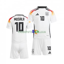 Camisola 1º Equipamento Seleção Alemã Jamal Musiala 10 Euro 2024 Manga Curta ,Criança
