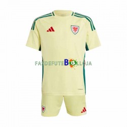 Camisola 2º Equipamento Seleção Galesa 2024 Manga Curta ,Criança