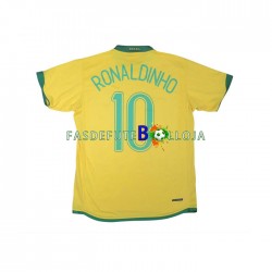 Camisola 1º Equipamento Seleção Brasileira RONALDINHO 10 2006 Manga Curta Retro ,Homem