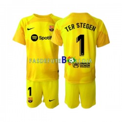 Camisola Guarda-redes 4º Equipamento FC Barcelona Ter Stegen 1 2022-2023 Manga Curta ,Criança