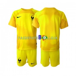 Camisola Guarda-redes 3º Equipamento Seleção Francesa World Cup 2022 Manga Curta ,Criança