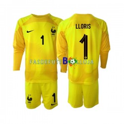 Camisola Guarda-redes 3º Equipamento Seleção Francesa Hugo Lloris 1 World Cup 2022 Manga Comprida ,Criança