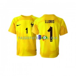 Camisola Guarda-redes 3º Equipamento Seleção Francesa Hugo Lloris 1 World Cup 2022 Manga Curta ,Homem