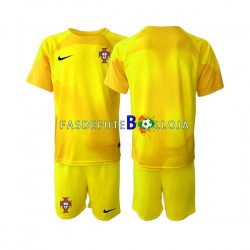 Camisola Guarda-redes 1º Equipamento Seleção Portuguesa World Cup 2022 Manga Curta ,Criança