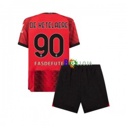 Camisola 1º Equipamento AC Milan Charles De Ketelaere 90 2023-2024 Manga Curta ,Criança
