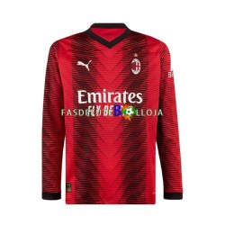 Camisola 1º Equipamento AC Milan 2023-2024 Manga Comprida ,Homem